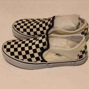 Black and white Checkered Vans